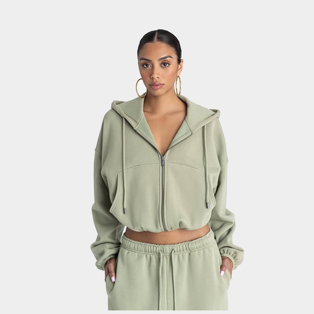 KBB by KAHLANA x Target Womens L Large The Zip-Up Hoodie Sweatshirt Olive Sweats